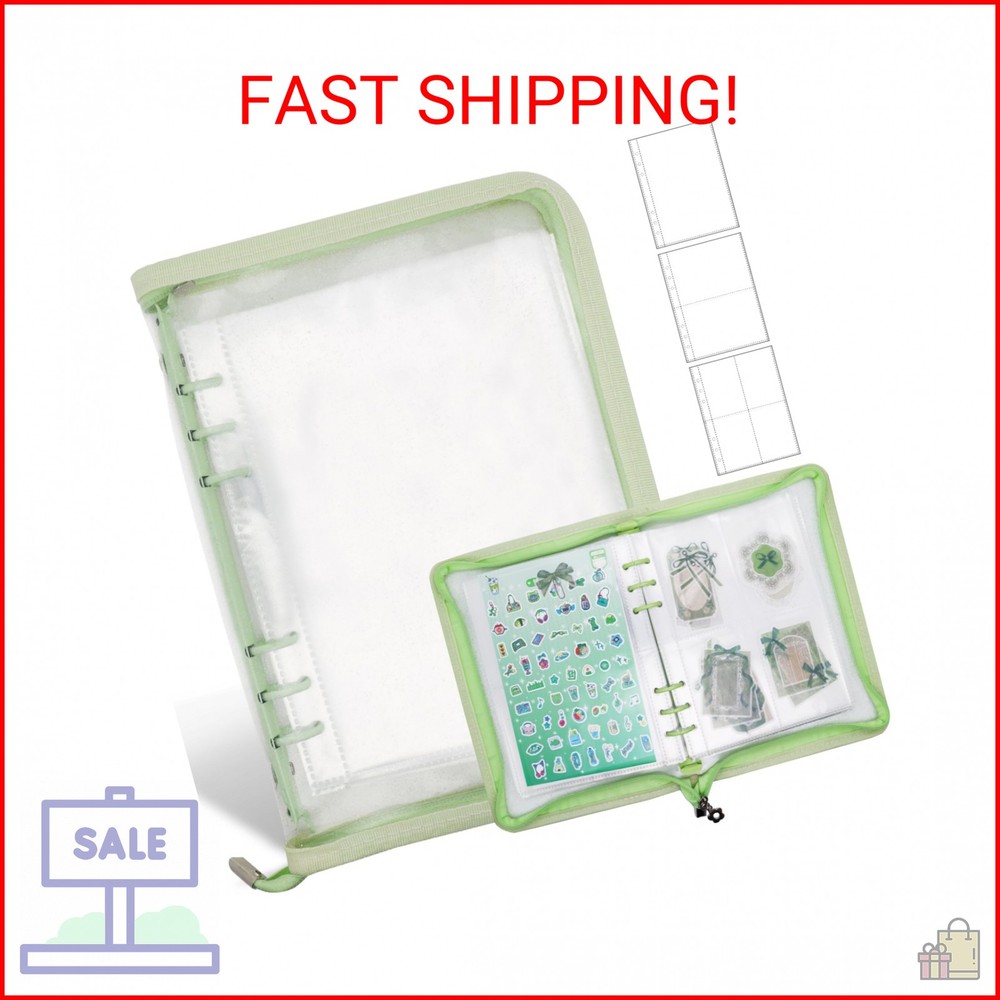 Ruatu Sticker Storage Organizer Binder A5 Sticker Book Collecting Album Reusable