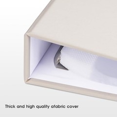 1DOT2 8.5×11 Scrapbook Photo Album 3 Ring Binder with 60 Pages Beige Fabric