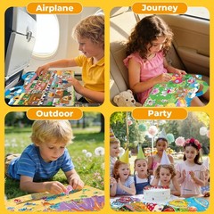 6Pack Reusable Sticker Books for Toddlers 1-3 2-4, Jelly Sticker Books for Ki…