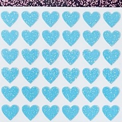 Blue Glitter Heart Sticker Sheet! – Choose a Size – Cute & Sparkly!