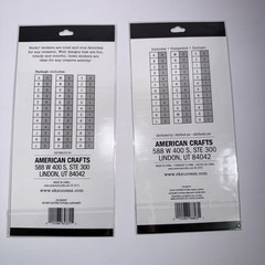 American Craft Thickers Sticko Alphabet Stickers Silver, Gold, Black Lot of 12