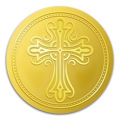 100Pcs Cross Gold Foil Stickers, 2 Inch Cross Gold Embossed Envelopes Seals R…