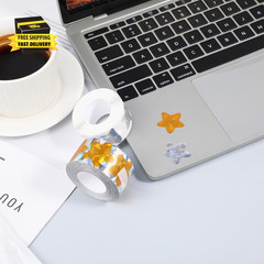 1000 PCS Holographic Star Stickers 1 Inch Self Adhesive Glitter Foil Metallic St