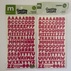 Making Memories Creative Letters Scrapbooking Stickers 2- 7/16″ Chunky Raspberry