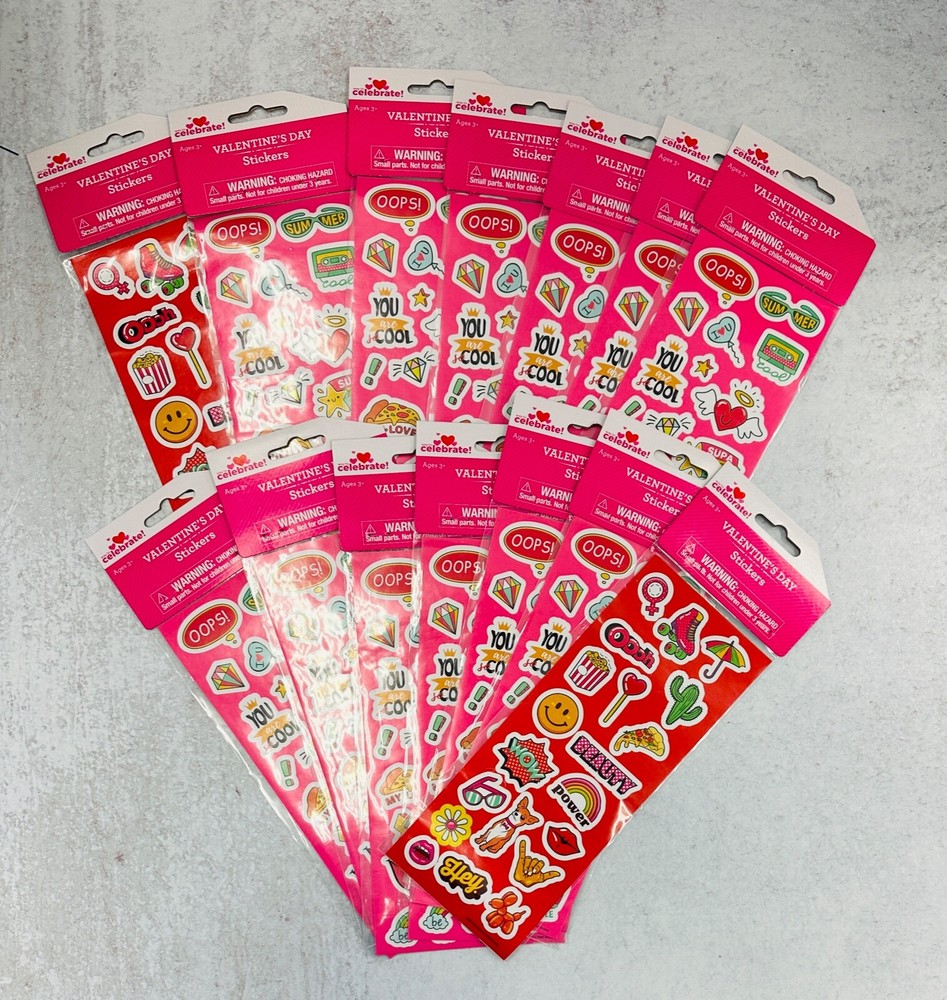 14 Sheets Girly Girl Fun Groovy Stickers Birthday Party Favors Crafts Valentine