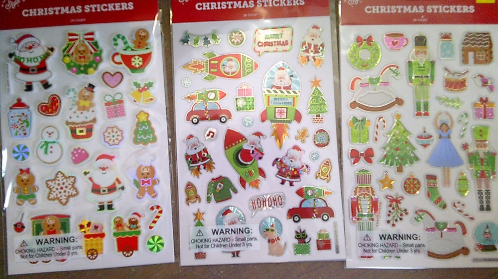 3 NEW dimensional CHRISTMAS HOLIDAY sticker sets