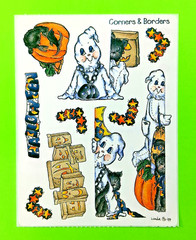 Halloween Ghosts Stars & Pumpkins Corners & Borders Provo Craft Sticker Sheet