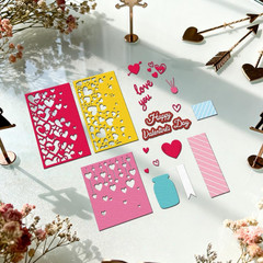 Valentine’S Day Wishes Metal Die Cuts Heart Background Card Making Carbon Steel
