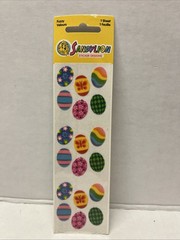 Vintage Stickers Fuzzy Sandylion Multi-color Easter Eggs Spring