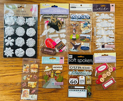 Mixed Lot of 39 Scrapbook Assorted Embellishments + 4 Provo Craft Scissors