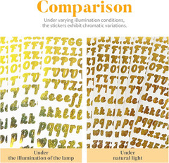 14 Sheets 1/2 Inch Small Glitter Cursive Letters Stickers, 2800 Pieces Sparkle V