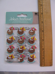 Jolee’s Boutique Dimensional Stickers COCONUT DRINK REPEATS 12 Pieces NIP