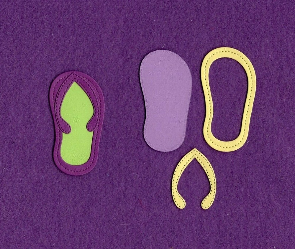 FLIP FLOPS # 3 die cuts scrapbook cards