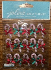 Jolees Candy Cane Mini Repeats Green Red Bows Christmas X-Mas 3D Holiday Sticker
