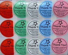 40 THANK YOU STICKERS 2″ LABELS SEALS SHOP SMALL REVIEW SCRATCH RESISTANT