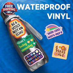 300PCS Motivational Stickers, Waterproof Inspirational Vinyl Stickers, Positive