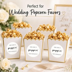 1.6-Inch «Our Love Is Poppin’» Stickers 120 Pcs – Small Business Favor Labels