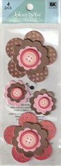 Jolee’s by You 3-D Stickers Glitter POLKA DOT FLOWERS 84785 Fast FREE ship NICE!