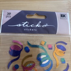 Sticko Stickers CONFETTI Party Streamers Prism Colorful Birthday