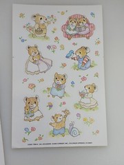 Vtg Sticker Sheets Mouse Mice Cute Cartoon Animals Current 3 Sheets -1 Sticker