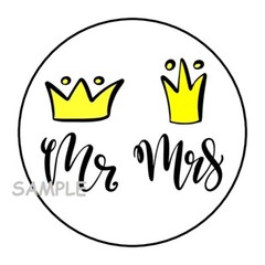 30 MR AND MRS ENVELOPE SEALS LABELS STICKERS 1.5″ ROUND WEDDING BRIDAL SHOWER