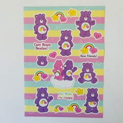 CARE BEARS sticker sheets Believe in U | Share your Heart 6″ x 8″ sheets 4pk