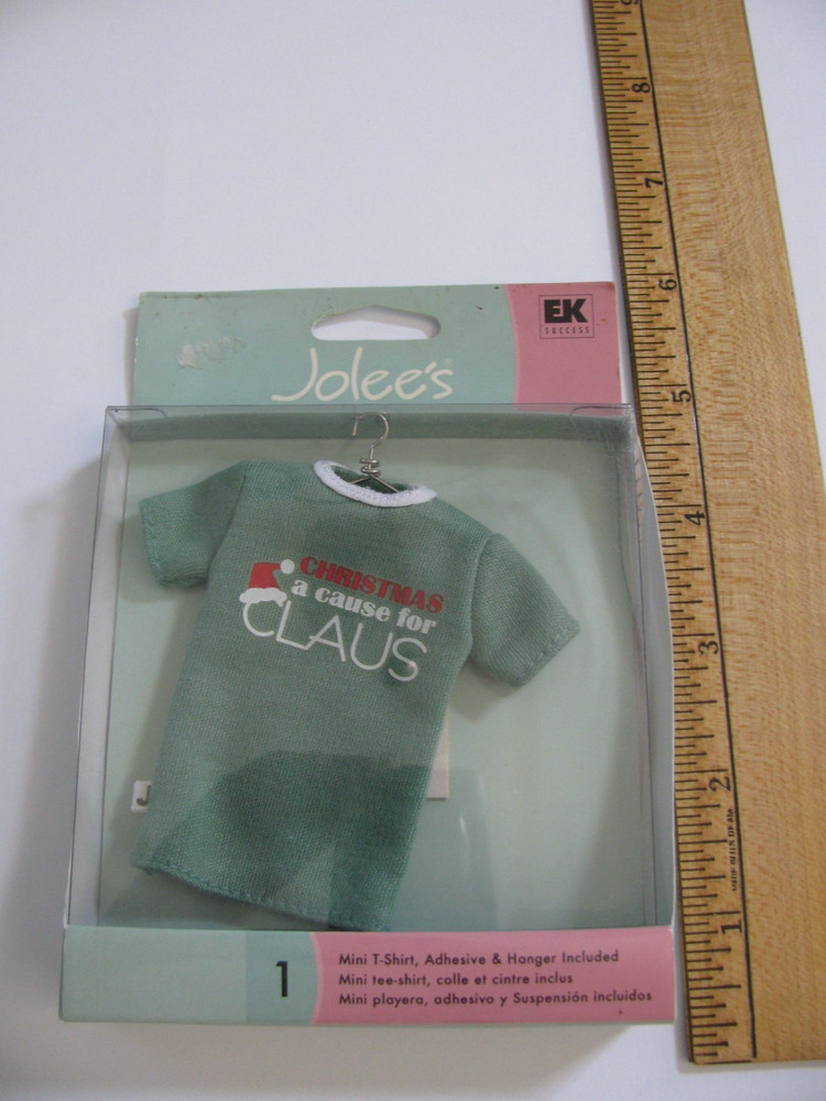HTF Jolee’s CHRISTMAS CLAUS Mini T Shirt on Hanger 1 Piece NOS