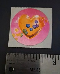 Vintage Stickers Lisa Frank Rainbow Hearts Music Notes Foil Sticker Mod 80s FLAW