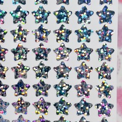 Silver Holographic Sparkle Star Stickers! ~ Custom Size ~ Cute for Crafts!