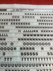 6 Letraset INSTANT LETTERING Transfer Letters 20pt-24pt Helvetica Medium 7