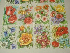 Victorian Style Floral Flowers Die Cut Scrap PZB Germany Reproduction 2 sheets