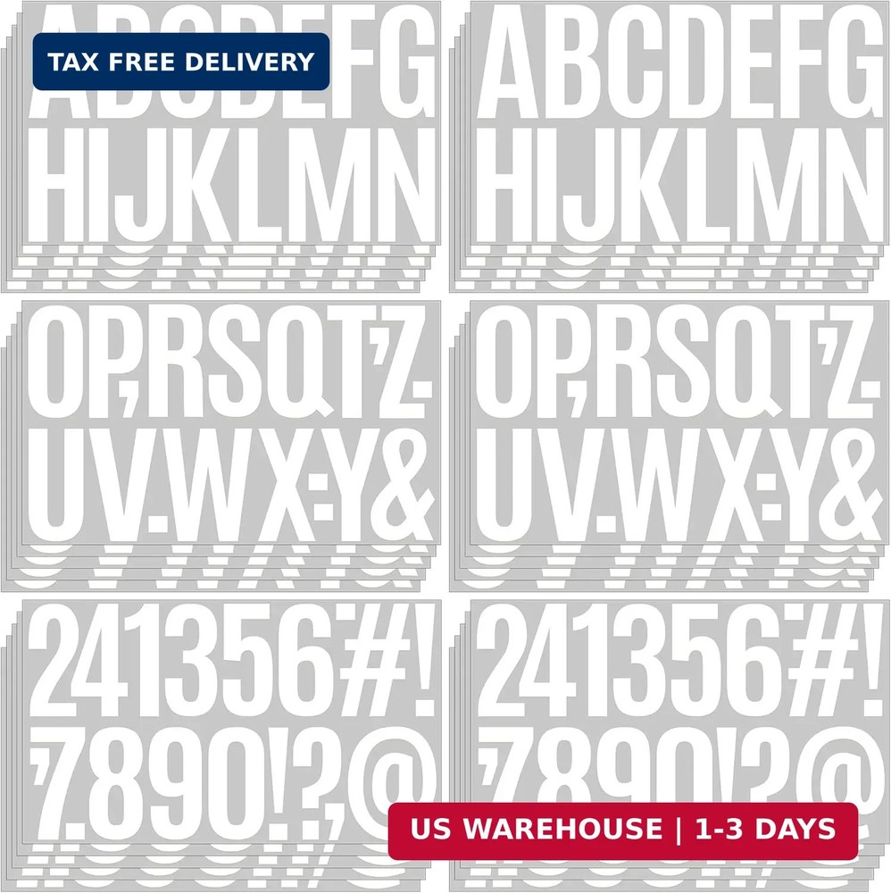 520 PCS Letter Stickers 30 Sheet Large Mailbox Numbers and Letters,Self-Adhesive