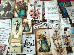 #773 – SMALL FAITH & FLORAL Junk Journal Scrapbooking Kit – 15 Pieces SHIPS FREE