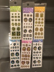 Bulk Lot 6 Morning Glory Blue Bear Babu Glitter Puffy Sticker Sheets Kawaii Htf