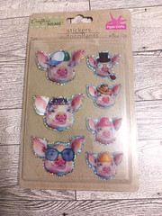 Dimensional foil stickers. 4 packs. 3-D Koala bears, bunny rabbits, pigs, cactus