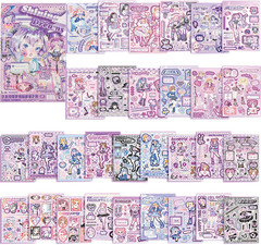 Cute Scrapbook Stickers Book – 500 Pre-Cut A5 Size Cute Girl & Kawaii People Sti