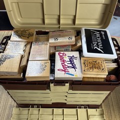 Over 175pc Mixed Lot of Rubber Stamps For Crafting Scrapbooking in Organizer