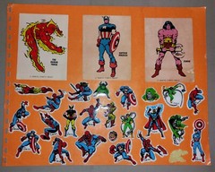 VTG MARVEL PUFFY STICKERS SHEET 10 X 12 1984 + 3 MARVEL STICKERS