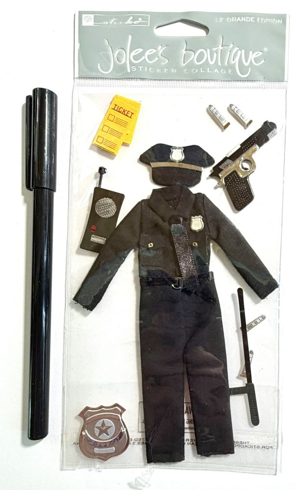 Open pkg Police Jolee’s Stickers Scrapbooking Card Journal Planner