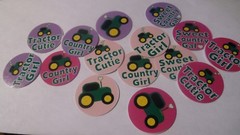 Pre Cut One Inch Bottle Cap Images! I TRACTOR GIRL with Free Shipping