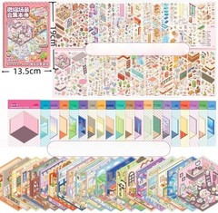 40 Sets DIY 3D Sticker Scene Collection Book, Miniature Cute Cartoon Animal Stic