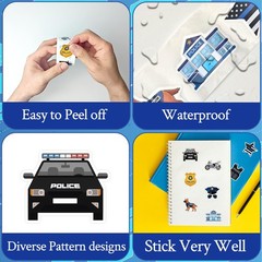500 Pcs Police Stickers Roll Law Enforcement Themed