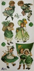 ST.PATRICK’S DAY CHILDREN Stickers(9pc)Violette•Green•Irish•Clovers•Card Making•