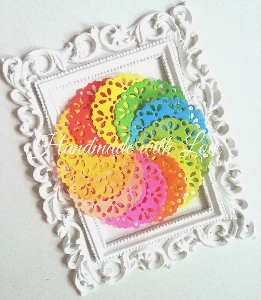 2.3 inches Bright Paper Doilies, 1 pack of 10pcs Bright colour