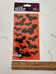 Sticko Autocollant 13 PC Black N Orange Bat Crazy 3 Sizes Scrapbooking Crafts