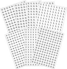 4200 Pcs Clothing Size Stickers, 1/2″ Round Adhesive Labels, 7 Sizes (XS-XXXL)