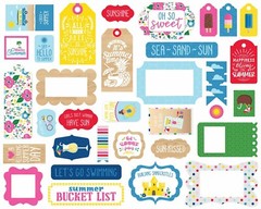 1 Pack of Echo Park Paper I LOVE SUMMER Frames & Tags Ephemera Pieces SU178025