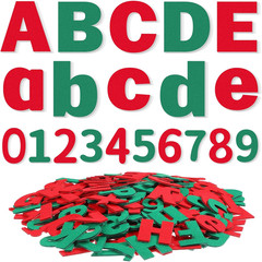 310 Pieces Felt Letter Stickers with Numbers for Bulletin Board Classroom (Rainb