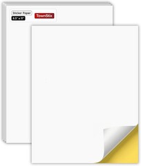 30 Pack Matte White Sticker Paper for Easy Laser & Inkjet Printing – 8.5″ x 11″