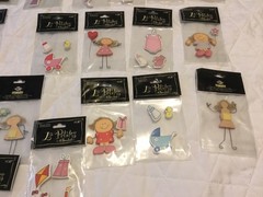 Lot of 28 The Paper Studio La Petites Wooden Sticker Embellishments new